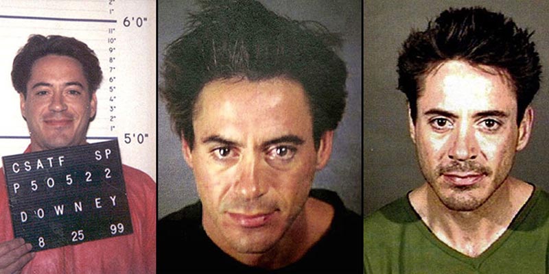 pasados aterradores de los famosos robert downey jr