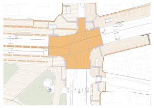 plano de paso peatonal