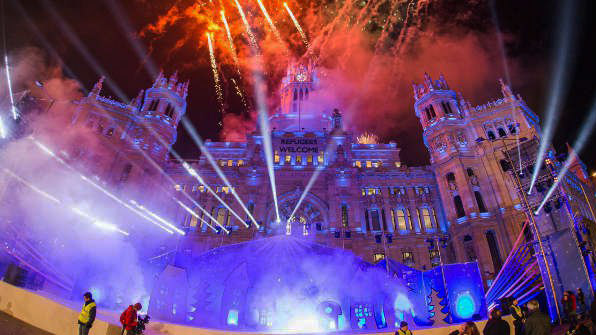 Luces en el ayuntamiento de Madrid