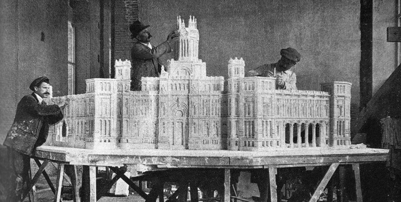 Maqueta del Palacio de Cibeles antes de su construcción.