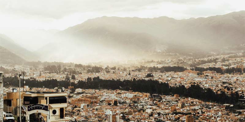 Foto de las vistas de un pueblo de Ecuador