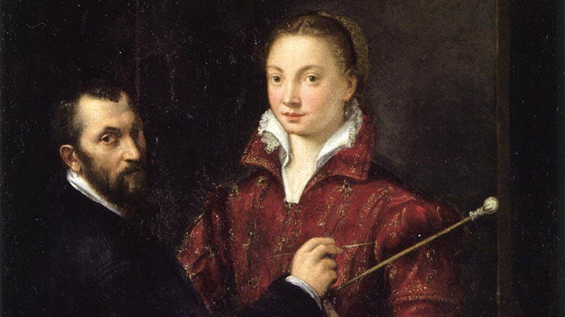 Autorretrato de Sofonisba Anguissola junto a Bernardino Campi