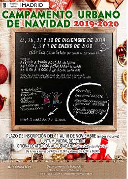 Campamentos urbanos navideños en Madrid
