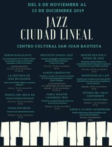 Cartel - programación de jazz en ciudad lineal