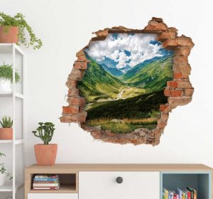 vinilo de pared con paisaje de montañas
